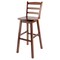 Contemporary Home Living 43.5" Walnut Brown Ladder Back Bar Stool with Swivel Seat